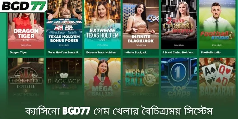 ক্যাসিনো BGD77 গেম খেলার বৈচিত্র্যময় সিস্টেম