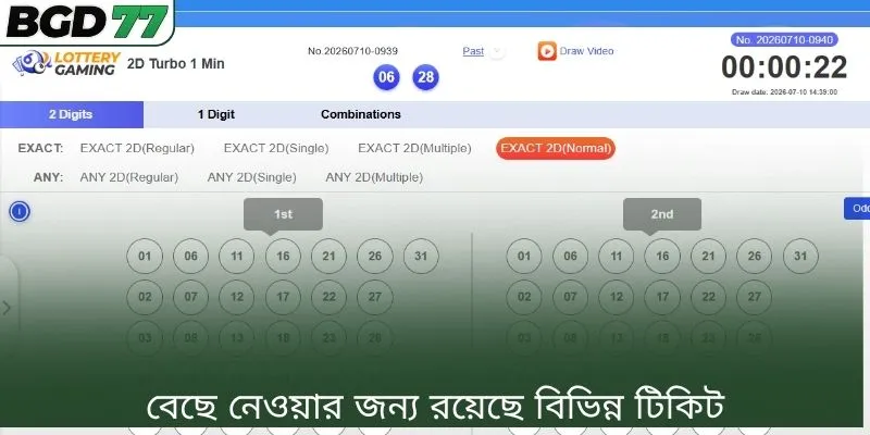 বেছে নেওয়ার জন্য রয়েছে বিভিন্ন টিকিট